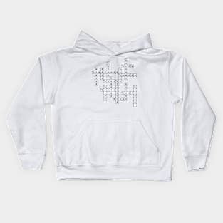 (1971TDFA) Crossword pattern with words from a 1971 science fiction book. Kids Hoodie